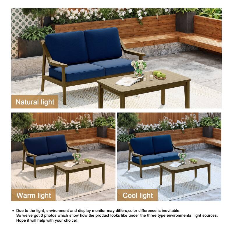Outdoor Patio Wood Bistro Set/Loveseat Set