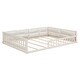 preview thumbnail 14 of 16, Wood Full Size Upholstered Platform Bed with Guardrail and Pillow