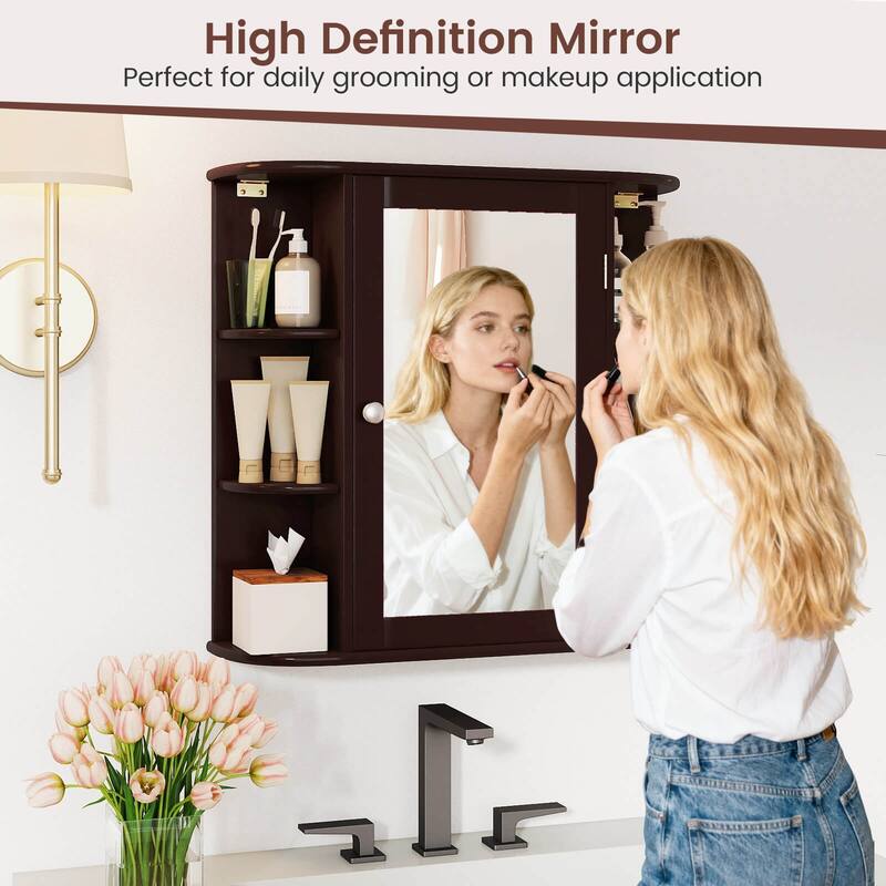 Costway Multipurpose Wall Surface Bathroom Storage Medicine Cabinet