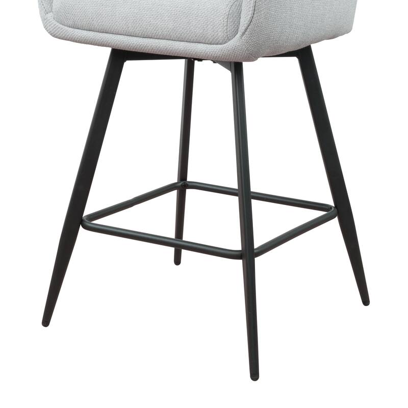 Art Leon Swivel Upholstered Modern Counter Stools with Metal Legs(Set of 2)