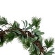 preview thumbnail 3 of 1, Pine Needle and Silver Ball Ornament Artificial Christmas Wreath 12-Inch Unlit - 12"