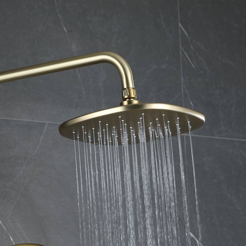 Wall Mounted 3-Function Rainfall Shower System With Tub Spout And Rough-In Valve