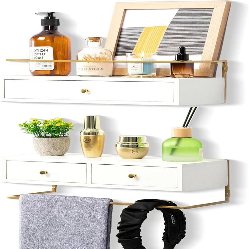 Floating Shelves for Wall Storage - 5.9"D x 16.2"W x 5.9"H - White