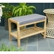 preview thumbnail 22 of 20, Ecostyle Solid Bamboo Padded Bench with Slatted Shelf
