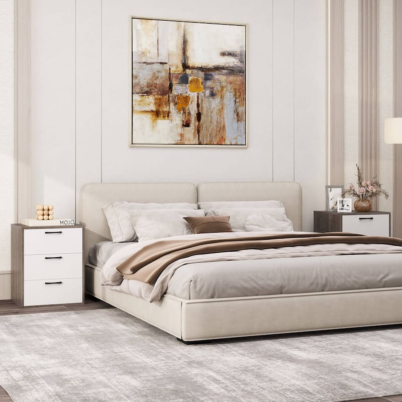 Costway 3 Drawer Dresser Chest of Drawer Storage Cabinet with Wide
