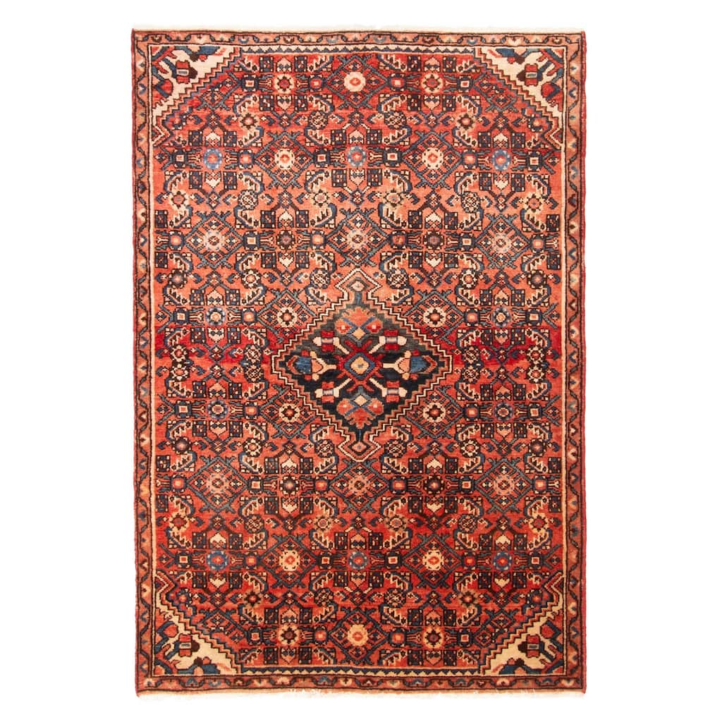 ECARPETGALLERY Hand-knotted Andelz Red Wool Rug - 3'8 x 5'3