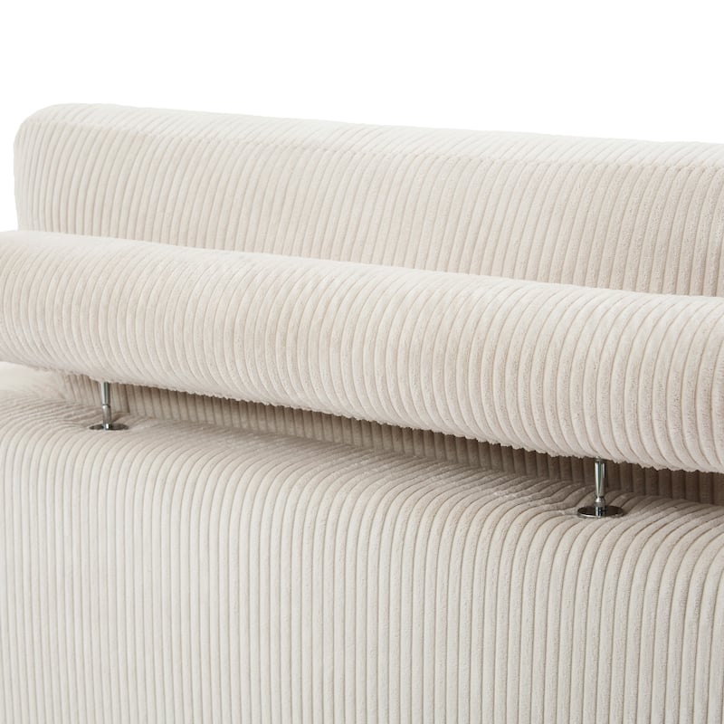 Modern Corduroy L-Shaped Sofa Chaise Lounge Couch