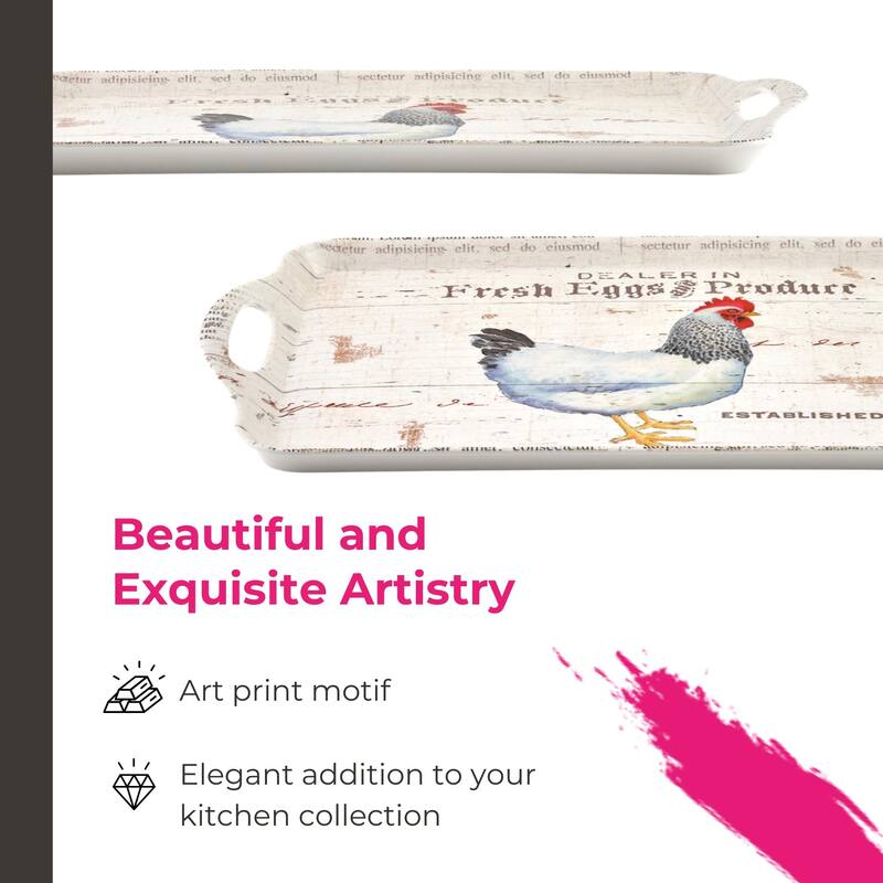 Pimpernel On The Farm Large Melamine Handled Tray - 17.75" x 13"