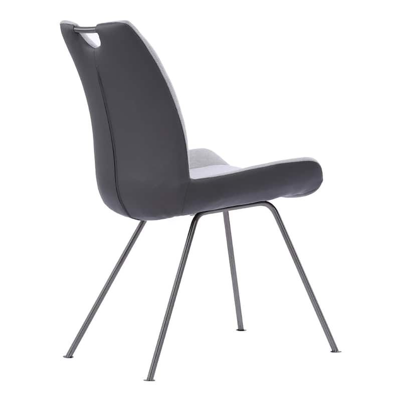 Silver/Gray Fabric Upholstered Metal Frame Dining Chair, Set of 2, Sturdy Dining Chair for Dining Rooms - 23.5