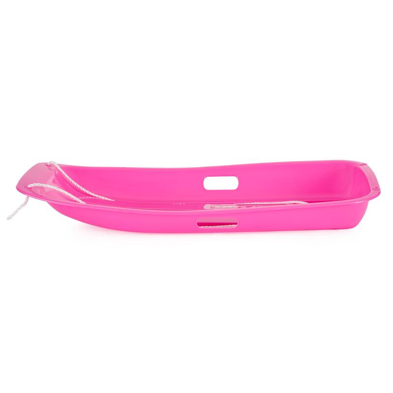 Slippery Racer Downhill Sprinter Toboggan Snow Sled 2 Pack, 1 Pink and 1 Green