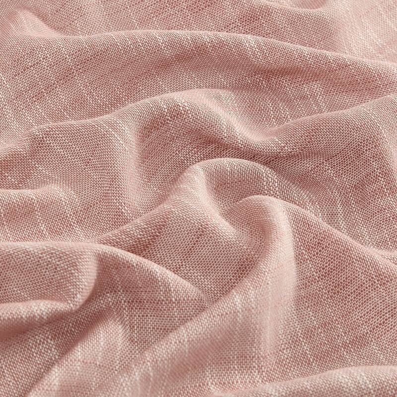 HLC.me Madison Faux Linen Textured Sheer Privacy Sun Light Filtering Window Grommet Thick Curtains Panels, Set of 2