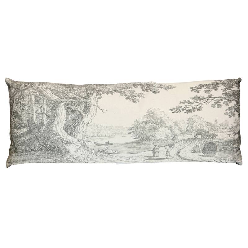 StyleCraft Reverie Toile Pillow - 36" x 14" - Dove, Ivory