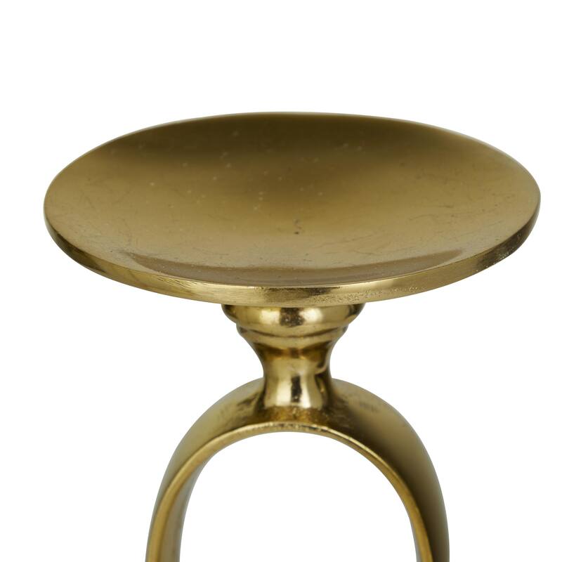 Gold, Black or Silver Aluminum Metal Paper Clip Pillar Decorative Candle Holder with Marble Base (Set of 2)