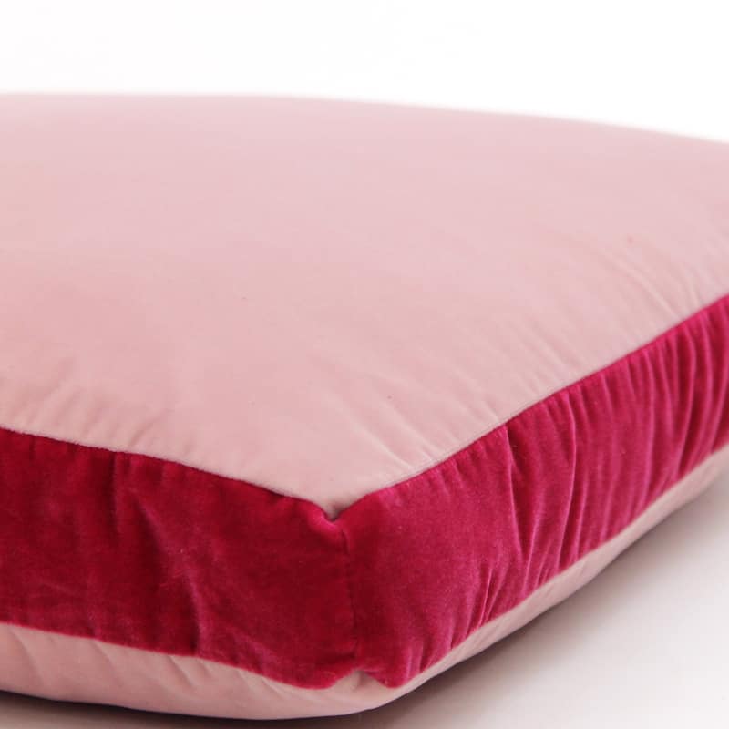 Jiti Indoor Modern Glam Squared Boxed Border Plush Velvet Square Throw Pillows Cushions for Sofa Chair 18 x 18