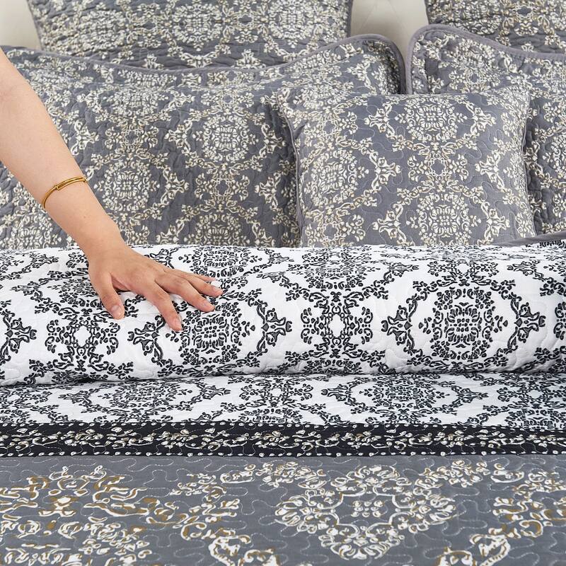 Serenta Mystic Printed Reversible 7-piece Bedspread Coverlet Set
