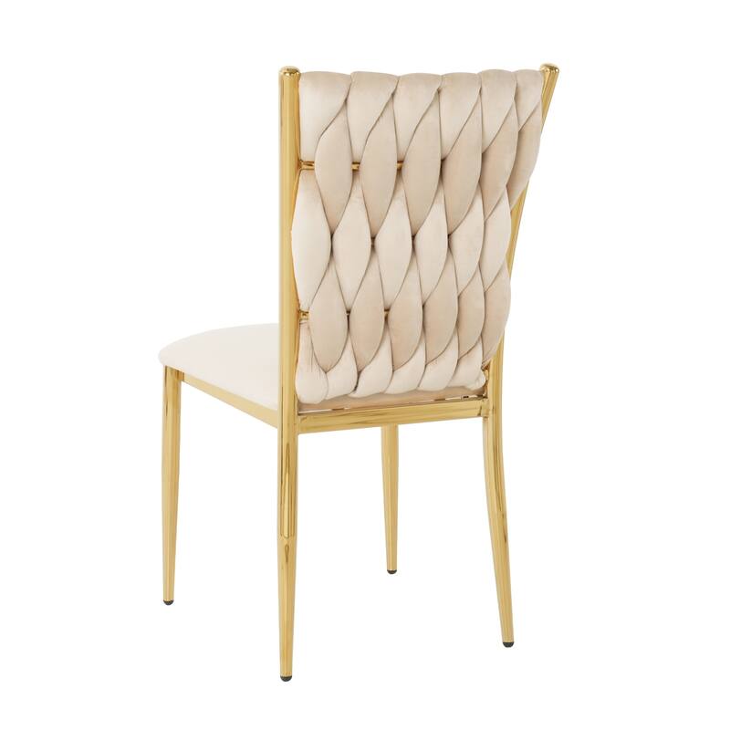 Modern Simple Velvet Dining Chair, Family Bedroom Stool Back Student Table Chair (Set Of 2)