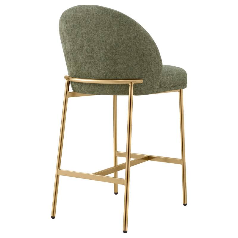 Spruce & Spring Upholstered Counter Bar Stool with Metal Frame