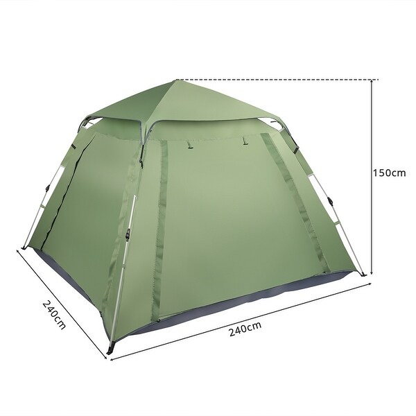 240*240*150CM Four-Person Spring Quick Open Camping Tent,Green