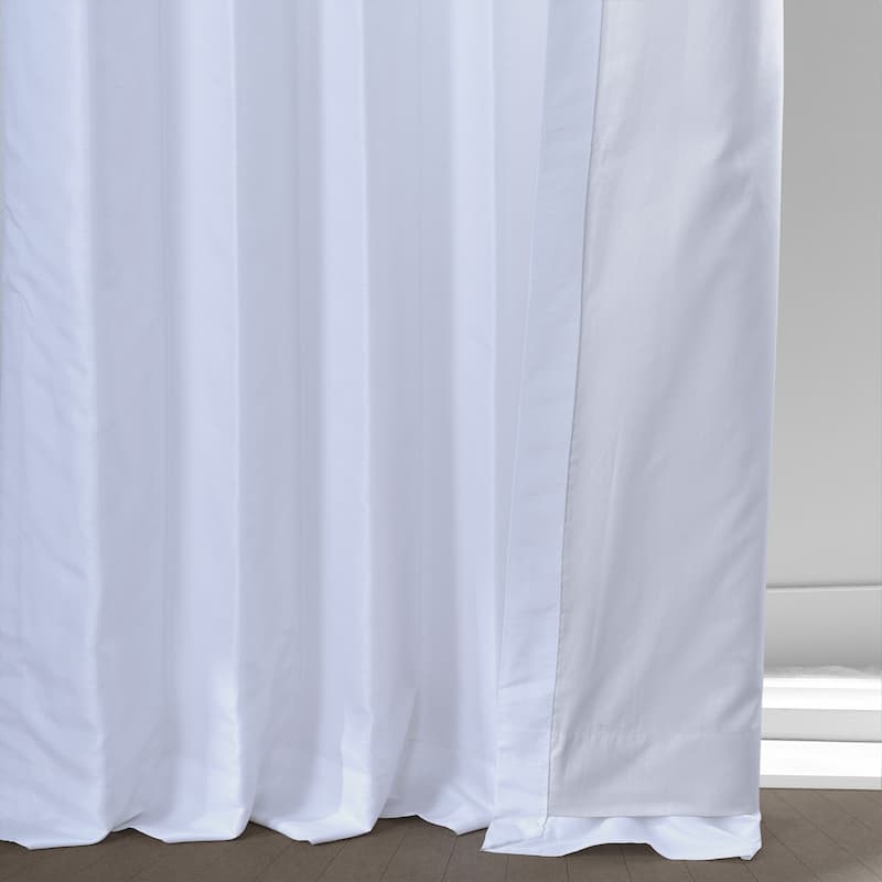 Exclusive Fabrics Blackout Textured Faux Dupioni Silk Curtains (1 Panel) - Luxurious Elegance and Superior Light Control