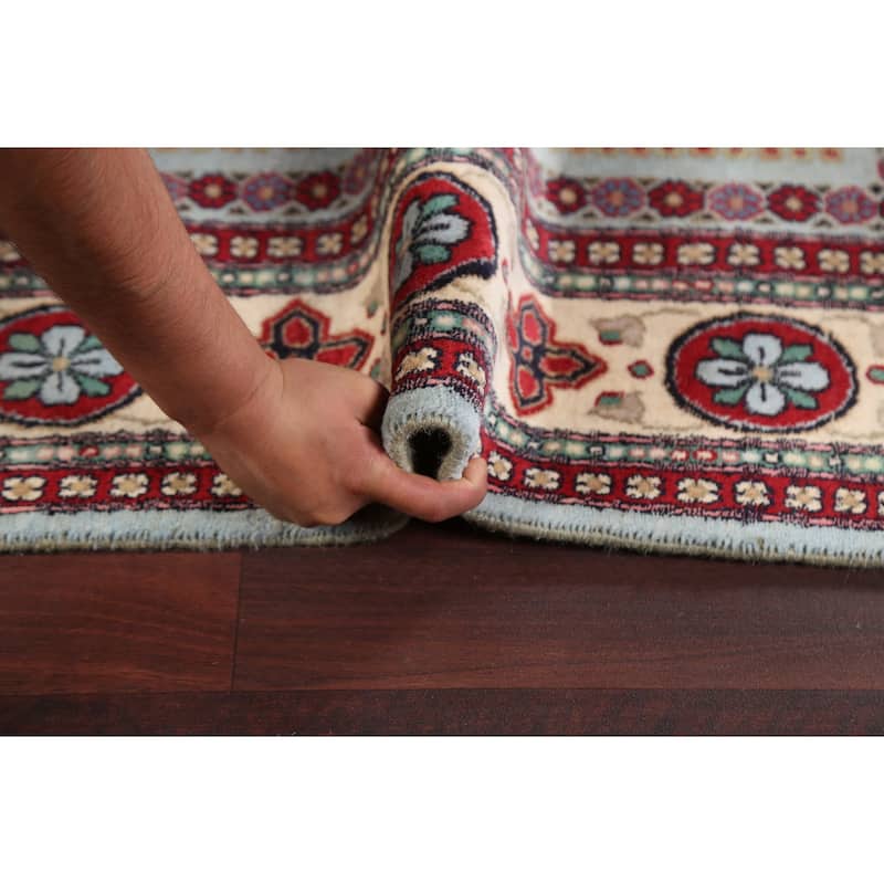 Vegetable Dye Geometric Aubusson Oriental Wool Area Rug Hand-knotted - 4'7" x 7'1"