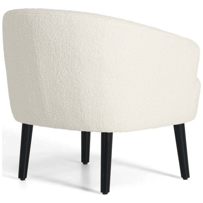 Bayville Sherpa Polyester Upholstered Barrel Chair - Faux Shearling