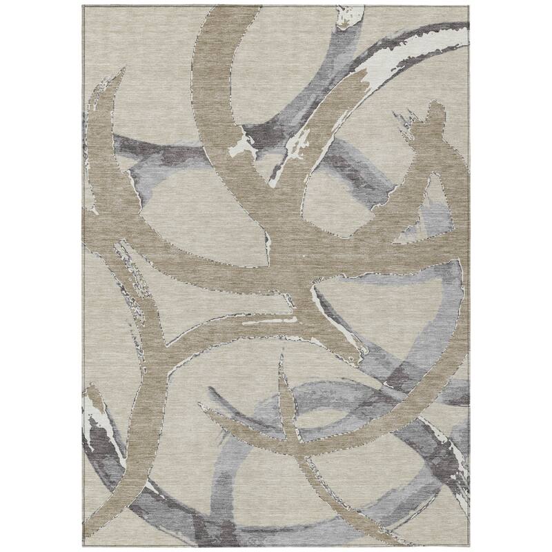 HomeRoots Abstract Transitional Rectangle Outdoor Rug