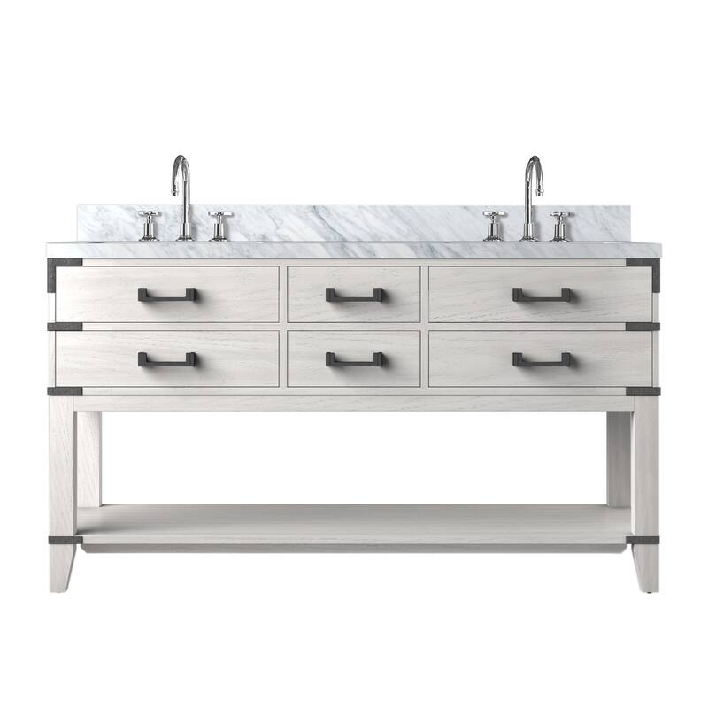 Norwalk Bath Vanity Carrara Marble Top, Sink and Faucet