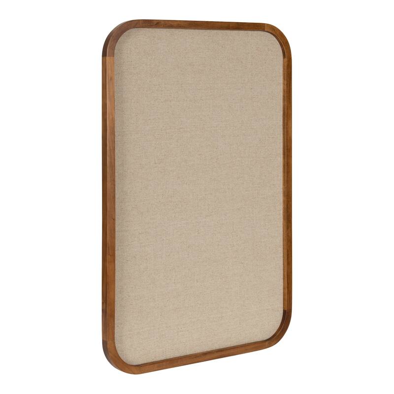 Kate and Laurel Hutton Wood Framed Fabric Pinboard - 20x30 - Rustic Brown