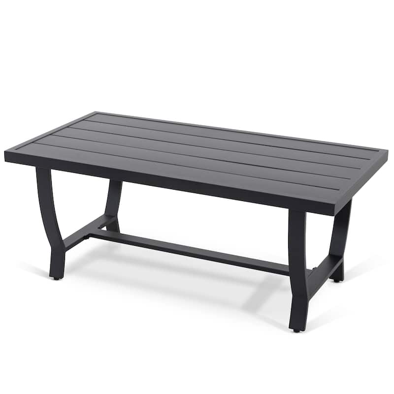 4-Piece Sofa Set with 5.2” Thick Padded Zippered Cushions, Powder-Coated Aluminum Frame, High-Back Design