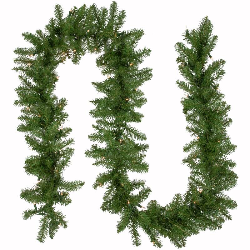 9' x 10" Rockwood Pine Artificial Christmas Garland, Clear Lights