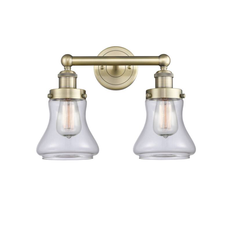 Innovations Lighting 616-2W-10-16 Bellmont Vanity Bellmont 2 Light 16" - Antique Brass / Clear