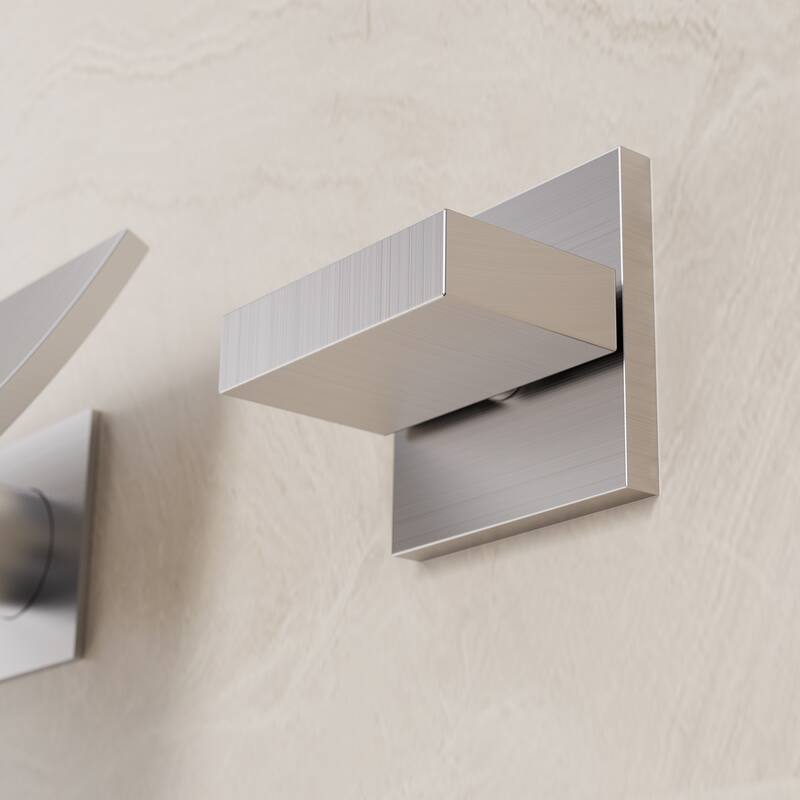 Wall-Mounted Waterfall Bathtub Faucet – Ultra-Thin Stainless Steel Spout with Dual Handle Control