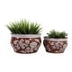 preview thumbnail 57 of 80, Decorative Floral Ceramic Chinoiserie Round Planter - Set of 2
