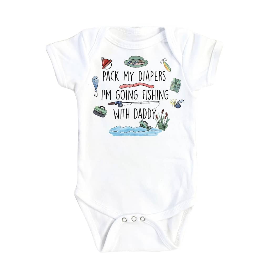 Fishing Diapers 2 - Baby Boy Girl Clothes Infant Bodysuit Funny Cute Newborn