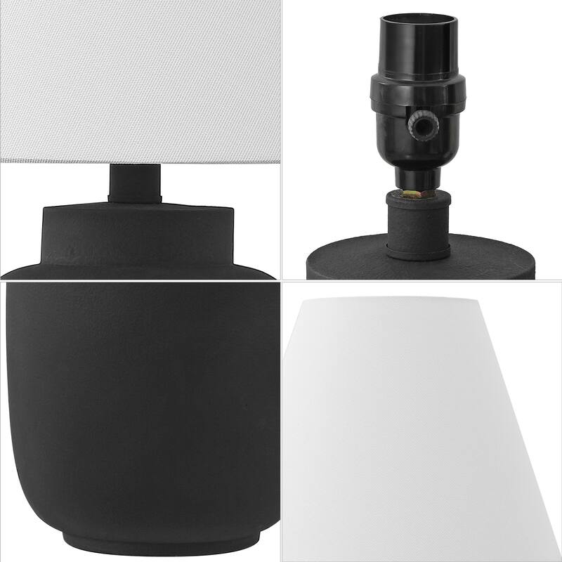 Elinore 24.5" Scandinavian Resin/Iron Ginger Jar LED Table Lamp (Set of 2), by JONATHAN Y