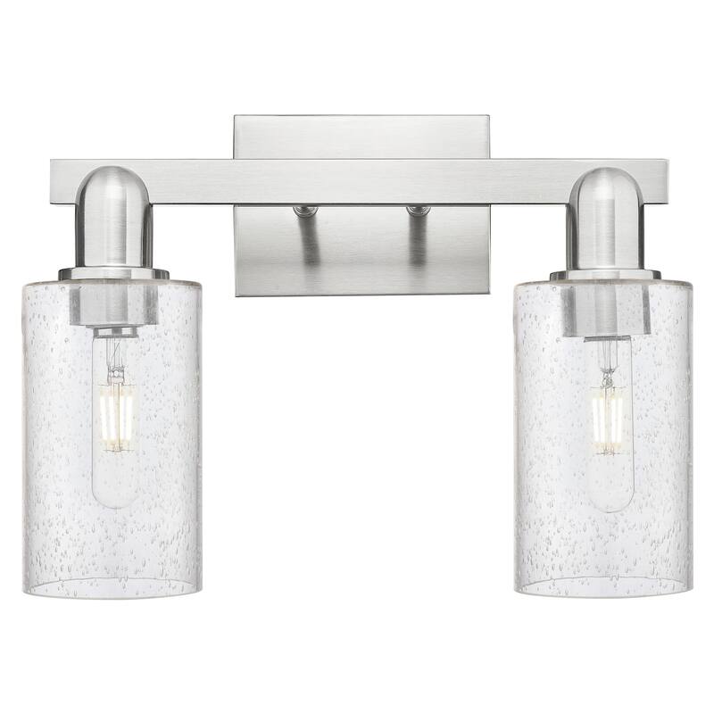 Innovations Lighting 716-2W-11-15 Clymer Vanity Clymer 2 Light 15" - Brushed Satin Nickel / Seedy