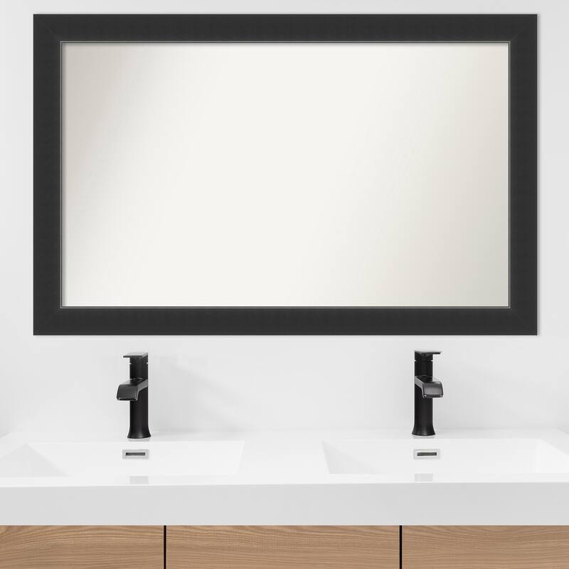 Corvino Black Framed Non-Beveled Custom Wall Mirror, Bathroom Vanity Mirror