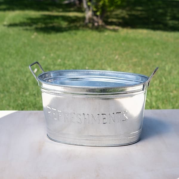 Refreshments Oval Stainles Steel Galvanized Beverage Tub Refreshments Oval Stainles Steel Galvanized Beverage Tub