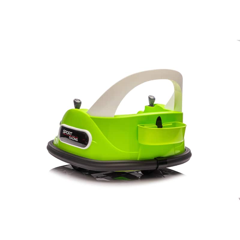 Kids Bumper Car Ride-On Bumper Car with Remote Control, Green Battery Powered Electric Car with LED Lights
