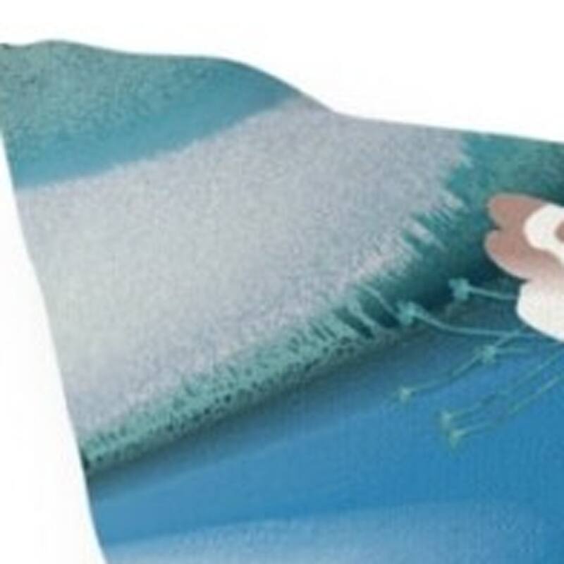 HomeRoots 20" X 20" Blue and White Bird Blown Seam Floral Indoor Outdoor Throw Pillow - 20.00' X '20.00' X '5.00