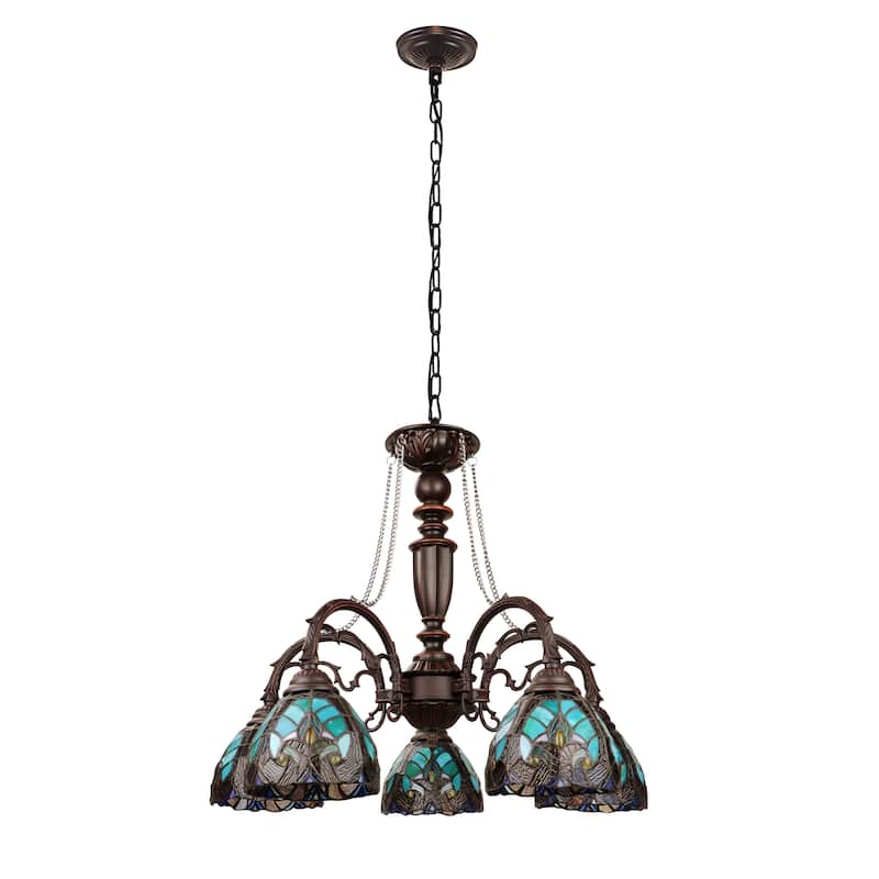 Tiffany Style Victorian Design 5-light Dark Bronze Chandelier - 22 High