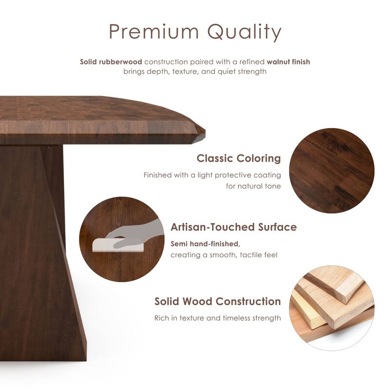 Furniture of America Abigail III Mid-Century Modern 5-Piece Rich Walnut Solid Wood Dining Set