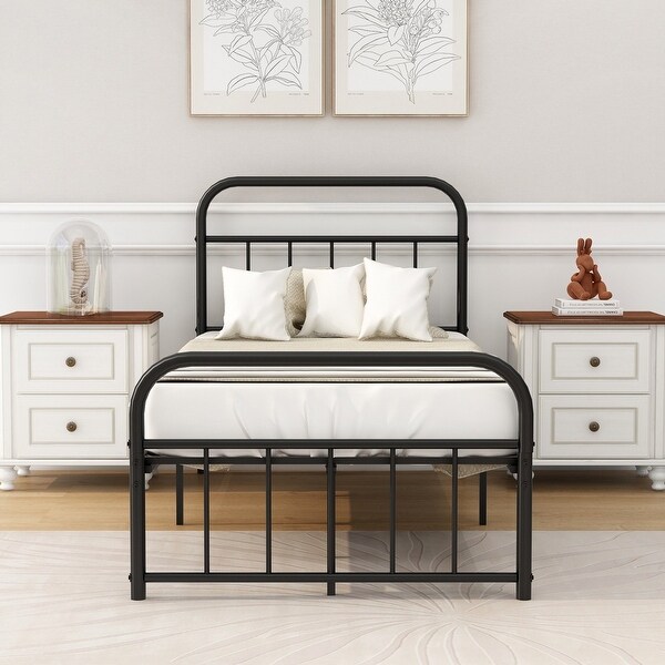 Mainstays Farmhouse Metal Bed, Full Size Bed Frame, Black