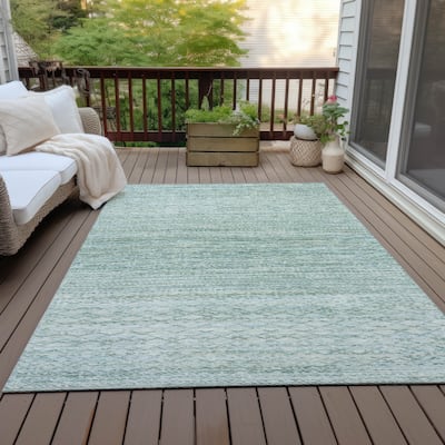 Machine Washable Indoor/Outdoor Modern Trellis Chantille Rug