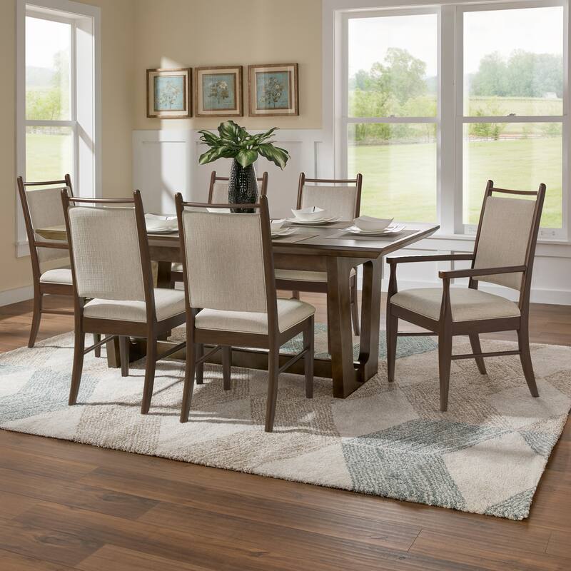 Harstad 72" Wood Finish Rectangular Dining Set by iNSPIRE Q Modern - Walnut Finish