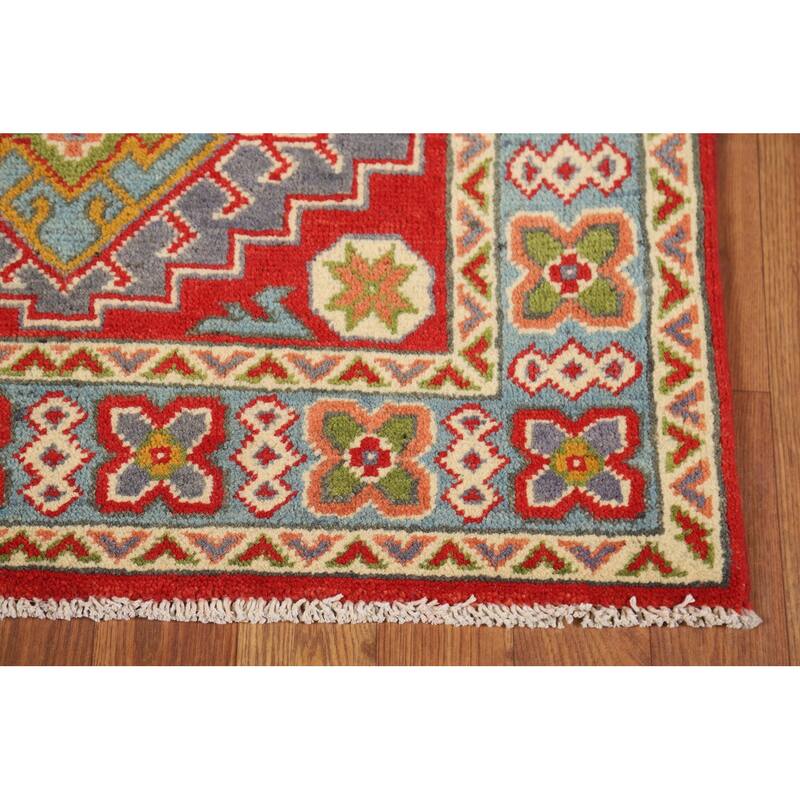 Geometric Kazak Foyer Rug Handmade Nursery Wool Carpet - 2'9"x 4'0"