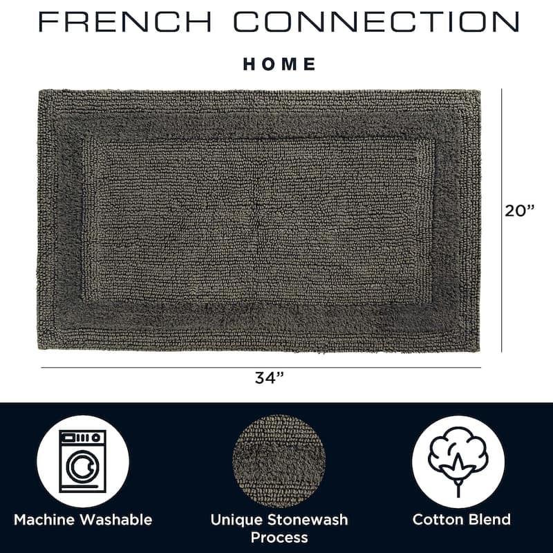 French Connection Stonewash Cotton Bath Rug