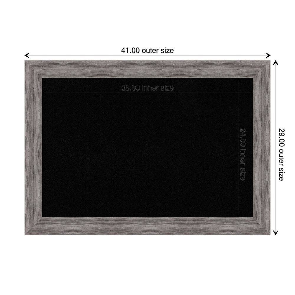 Pinstripe Plank Grey Framed Black Corkboard Bulletin Board