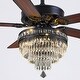 preview thumbnail 10 of 34, 52"/62" Modern Crystal Chandelier Ceiling Fan Light,Reversible Airflow,E12 Bulbs,for Bedroom,Kitchen,Patio 62 Inches-DC Motor - Black