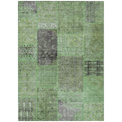 HomeRoots Patchwork Transitional Rectangle Outdoor Rug